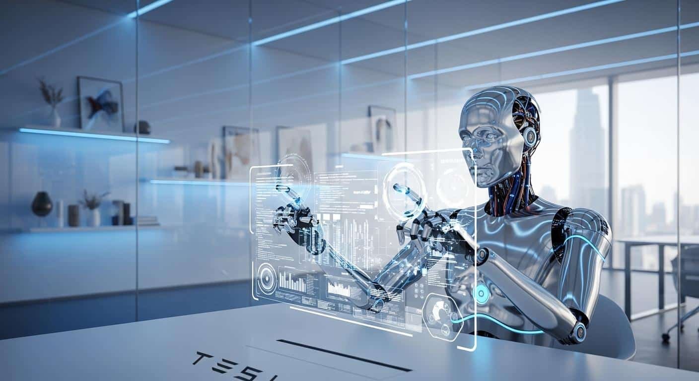 Photo tesla optimus - Tesla Optimus : robot humanoïde et agent IA bureau dès 2026