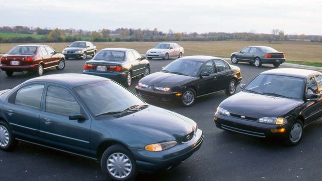 1996 dodge stratus 1996 ford contour gl 1996 geo prizm 1996 honda civic lx 1996 mazda protege 1996 nissan sentra gxe 1996 pontiac grand am se 1996 saturn sl2